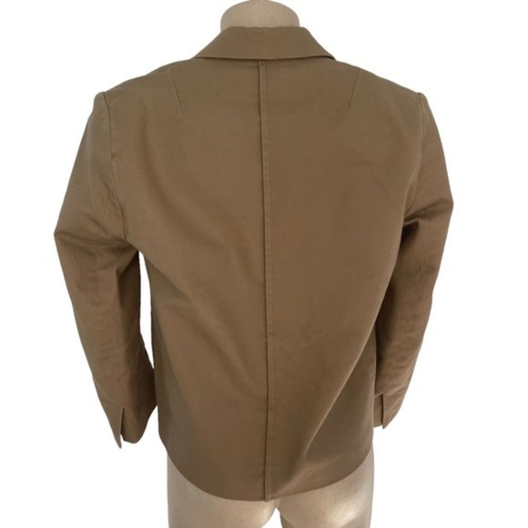 Maje Women's Eucacia Tan/Khaki Cropped Cotton Button Front Blazer Jacket Size 38 - Picture 5 of 10
